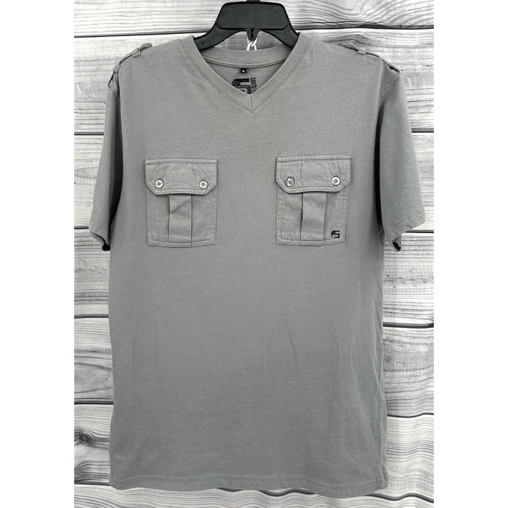 SOUTHPOLE SHORT SHORT SLEEVE Y2K LOOK TEE Men's Size Large GREY